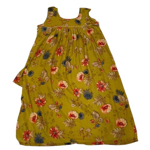 Vintage Handmade Dress Medium Fall Boho Cottage Dress Leaves Grandmacore leaf - Picture 15 of 16